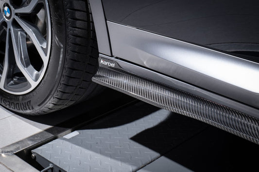 BMW X3 X3M X3MC G01 F97 (Fits Both Pre-LCI & LCI) 2019-ON & X4 X4M X4MC G02 F98 (Fits Both Pre-LCI & LCI) 2019-ON with Aftermarket Parts - Side Skirts Pre-preg Carbon Fiber from Karbel Carbon