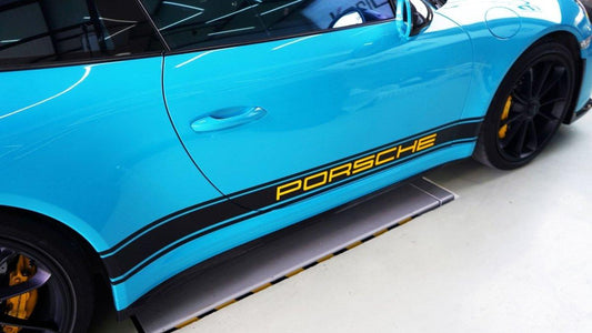 Porsche 911 991.2 GT3 2018 2019 with Aftermarket Parts - Side Skirts Pre-preg Carbon Fiber from Karbel Carbon