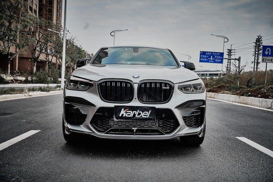 BMW X3M X3MC F97 Pre-LCI 2019 2020 2021 & X4M X4MC F98 Pre-LCI 2019 2020 2021 with Aftermarket Parts - Upper Valences Top & Side Trim Pre-preg Carbon Fiber from Karbel Carbon