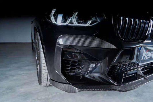 BMW X3M X3MC F97 Pre-LCI 2019 2020 2021 & X4M X4MC F98 Pre-LCI 2019 2020 2021 with Aftermarket Parts - Upper Valences Top & Side Trim Pre-preg Carbon Fiber from Karbel Carbon