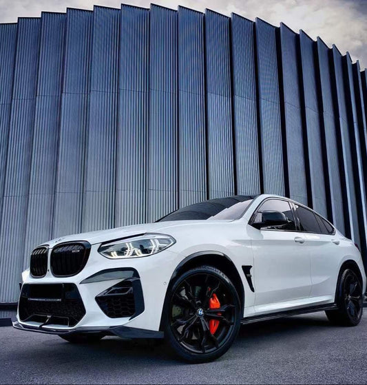BMW X3M X3MC F97 Pre-LCI 2019 2020 2021 & X4M X4MC F98 Pre-LCI 2019 2020 2021 with Aftermarket Parts - Upper Valences Top & Side Trim Pre-preg Carbon Fiber from Karbel Carbon