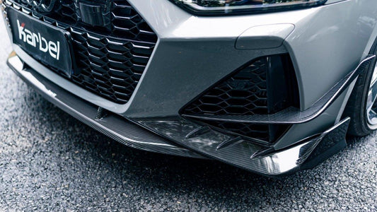 Audi RS6 C8 2020-ON & RS7 C8 2020-ON with Aftermarket Parts - Front Canards Pre-preg Carbon Fiber from Karbel Carbon