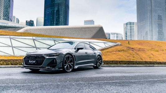 Audi RS6 C8 2020-ON & RS7 C8 2020-ON with Aftermarket Parts - Front Canards Pre-preg Carbon Fiber from Karbel Carbon