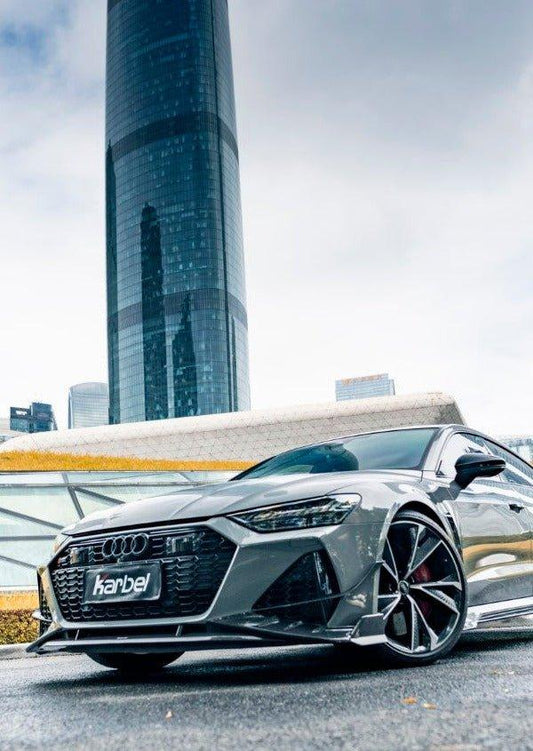 Audi RS6 C8 2020-ON & RS7 C8 2020-ON with Aftermarket Parts - Front Canards Pre-preg Carbon Fiber from Karbel Carbon