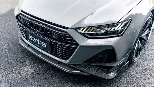 Audi RS6 C8 2020-ON & RS7 C8 2020-ON with Aftermarket Parts - Front Canards Pre-preg Carbon Fiber from Karbel Carbon