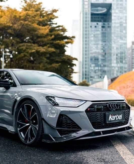 Audi RS6 C8 2020-ON & RS7 C8 2020-ON with Aftermarket Parts - Front Canards Pre-preg Carbon Fiber from Karbel Carbon