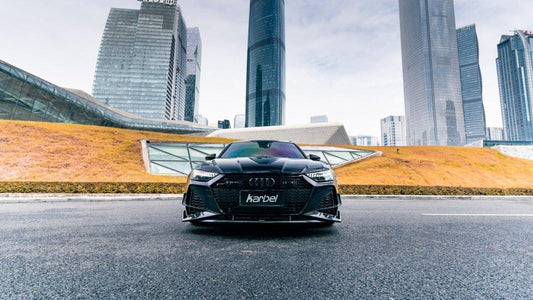 Audi RS6 C8 2020-ON & RS7 C8 2020-ON with Aftermarket Parts - Front Canards Pre-preg Carbon Fiber from Karbel Carbon