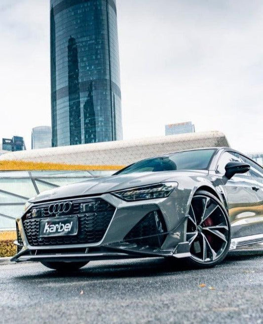 Audi RS6 C8 2020-ON & RS7 C8 2020-ON with Aftermarket Parts - Front Lip Pre-preg Carbon Fiber from Karbel Carbon