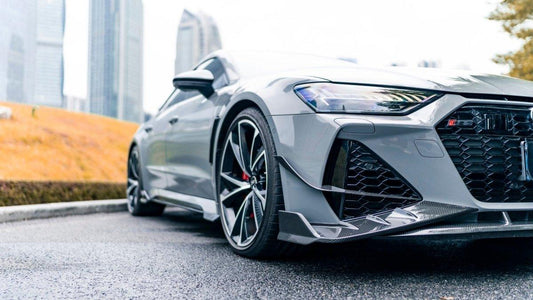 Audi RS6 C8 2020-ON & RS7 C8 2020-ON with Aftermarket Parts - Front Lip Pre-preg Carbon Fiber from Karbel Carbon