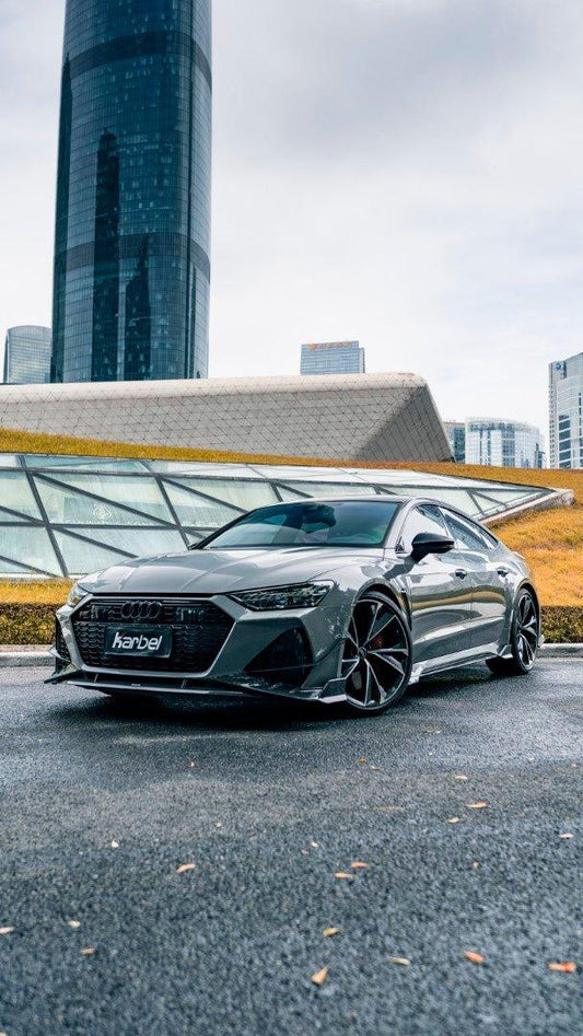 Audi RS6 C8 2020-ON & RS7 C8 2020-ON with Aftermarket Parts - Front Lip Pre-preg Carbon Fiber from Karbel Carbon