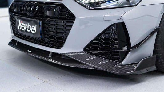 Audi RS6 C8 2020-ON & RS7 C8 2020-ON with Aftermarket Parts - Front Lip Pre-preg Carbon Fiber from Karbel Carbon