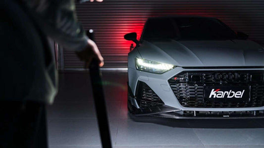 Audi RS6 C8 2020-ON & RS7 C8 2020-ON with Aftermarket Parts - Front Lip Pre-preg Carbon Fiber from Karbel Carbon