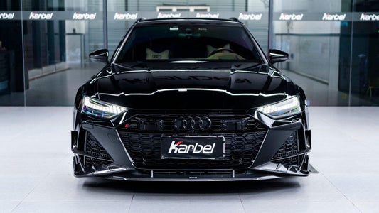 Audi RS6 C8 2020-ON & RS7 C8 2020-ON with Aftermarket Parts - Front Lip Pre-preg Carbon Fiber from Karbel Carbon