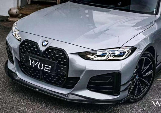 BMW I4 M50 / e Drive 40 (with M-package bumper, does not fit base model) G26 2022-ON & 4 Series Gran Coupe M440i 430i (with M-package bumper, does not fit base model) G26 2022-ON with Aftermarket Parts - Front Lip Pre-preg Carbon Fiber from Karbel Carbon