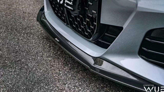 BMW I4 M50 / e Drive 40 (with M-package bumper, does not fit base model) G26 2022-ON & 4 Series Gran Coupe M440i 430i (with M-package bumper, does not fit base model) G26 2022-ON with Aftermarket Parts - Front Lip Pre-preg Carbon Fiber from Karbel Carbon