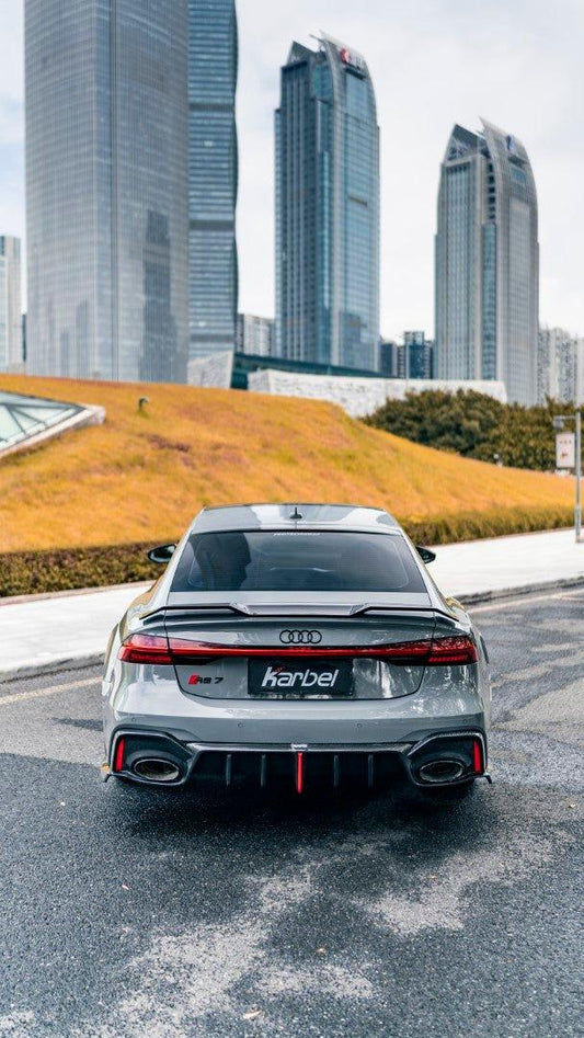 Audi RS6 C8 2020-ON & RS7 C8 2020-ON With Aftermarket Parts - Rear Diffuser & Canards Pre-preg Carbon Fiber from Karbel Carbon