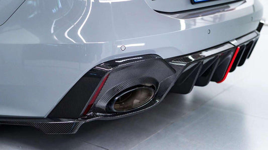 Audi RS6 C8 2020-ON & RS7 C8 2020-ON With Aftermarket Parts - Rear Diffuser & Canards Pre-preg Carbon Fiber from Karbel Carbon