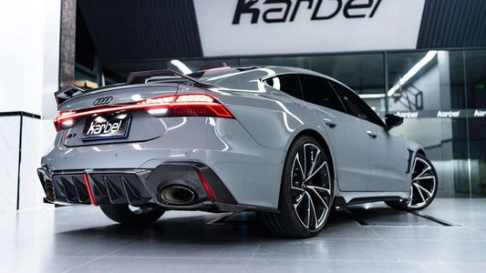 Audi RS6 C8 2020-ON & RS7 C8 2020-ON With Aftermarket Parts - Rear Diffuser & Canards Pre-preg Carbon Fiber from Karbel Carbon