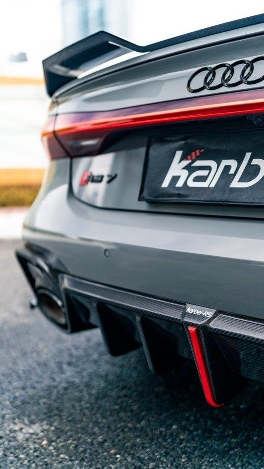 Audi RS6 C8 2020-ON & RS7 C8 2020-ON With Aftermarket Parts - Rear Diffuser & Canards Pre-preg Carbon Fiber from Karbel Carbon