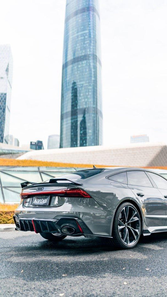 Audi RS6 C8 2020-ON & RS7 C8 2020-ON With Aftermarket Parts - Rear Diffuser & Canards Pre-preg Carbon Fiber from Karbel Carbon