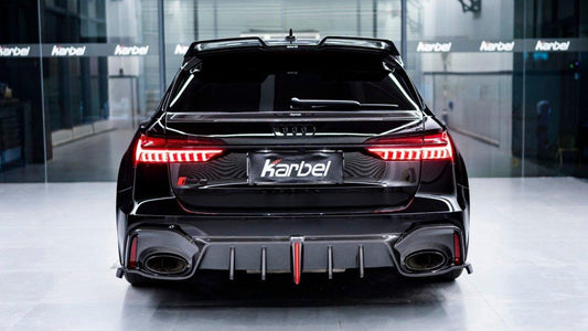 Audi RS6 C8 2020-ON with Aftermarket Parts - Rear Roof Spoiler Pre-preg Carbon Fiber from Karbel Carbon