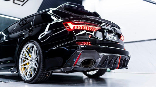 Audi RS6 C8 2020-ON with Aftermarket Parts - Rear Roof Spoiler Pre-preg Carbon Fiber from Karbel Carbon