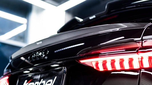 Audi RS6 C8 2020-ON with Aftermarket Parts - Rear Trunk Spoiler Pre-preg Carbon Fiber from Karbel Carbon