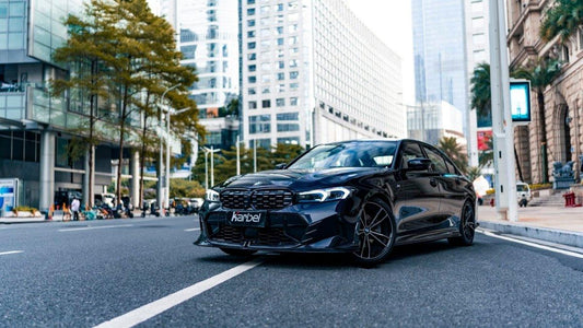 BMW 3 Series 330i M340i G20 G21 (Fits both Pre-LCI & LCI) 2019-ON with Aftermarket Parts - Side Skirts Pre-preg Carbon Fiber from Karbel Carbon