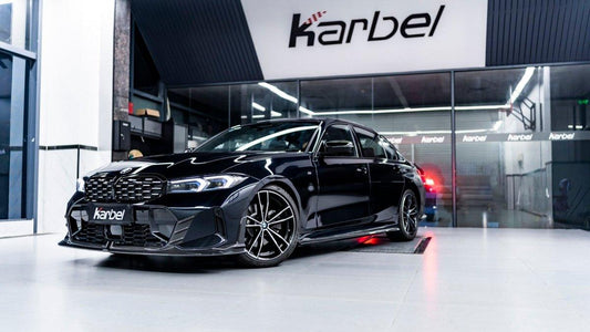 BMW 3 Series 330i M340i G20 G21 (Fits both Pre-LCI & LCI) 2019-ON with Aftermarket Parts - Side Skirts Pre-preg Carbon Fiber from Karbel Carbon