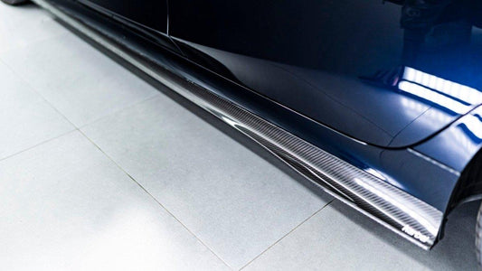 BMW 3 Series 330i M340i G20 G21 (Fits both Pre-LCI & LCI) 2019-ON with Aftermarket Parts - Side Skirts Pre-preg Carbon Fiber from Karbel Carbon