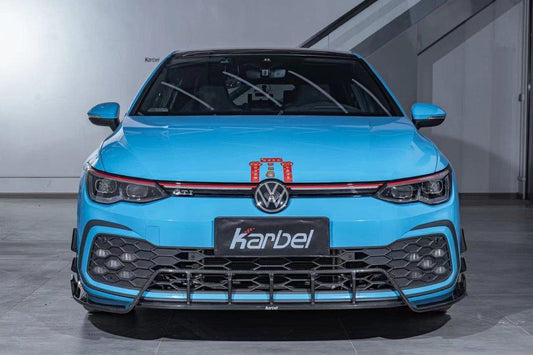 Volkswagen GTI MK8 2022-ON with Aftermarket Parts - Front Canards Pre-preg Carbon Fiber from Karbel Carbon