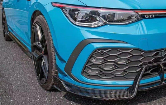 Volkswagen GTI MK8 2022-ON with Aftermarket Parts - Front Canards Pre-preg Carbon Fiber from Karbel Carbon