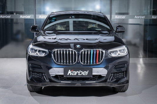 BMW X3 (with M-package bumper) G01 Pre-LCI 2019-2021 & X4 (with M-package bumper) G02 Pre-LCI 2019 2020 2021 with Aftermarket Parts - Front Lip Pre-preg Carbon Fiber from Karbel Carbon