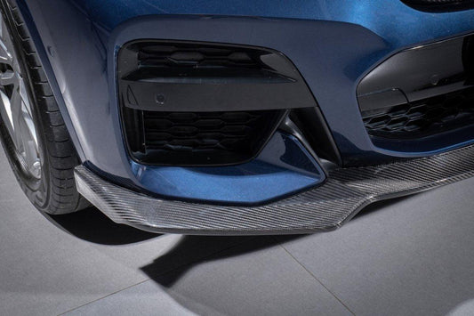 BMW X3 (with M-package bumper) G01 Pre-LCI 2019-2021 & X4 (with M-package bumper) G02 Pre-LCI 2019 2020 2021 with Aftermarket Parts - Front Lip Pre-preg Carbon Fiber from Karbel Carbon