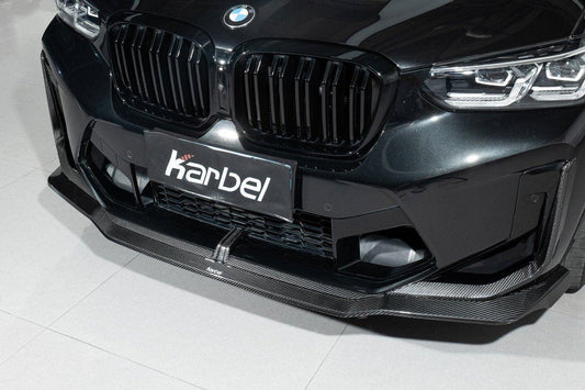 BMW X3M X3MC F97 LCI 2022-ON & X4M X4MC F98 LCI 2022-ON with Aftermarket Parts - Front Lip Pre-preg Carbon Fiber from Karbel Carbon