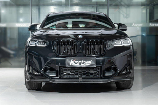 BMW X3M X3MC F97 LCI 2022-ON & X4M X4MC F98 LCI 2022-ON with Aftermarket Parts - Front Lip Pre-preg Carbon Fiber from Karbel Carbon