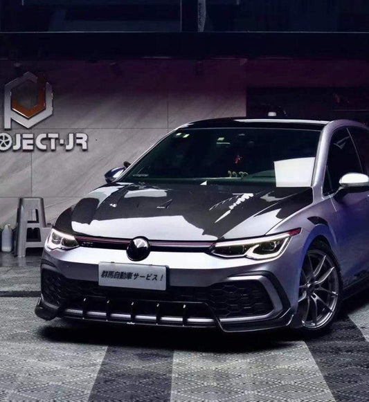 Volkswagen GTI MK8 2022-ON with Aftermarket Parts - Front Lip Pre-preg Carbon Fiber from Karbel Carbon