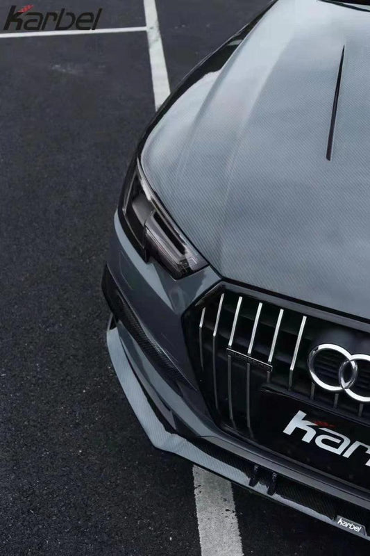 Audi A4 allroad B9 2017 2018 2019 with Aftermarket Parts - Front Lip Pre-preg Carbon Fiber from Karbel Carbon