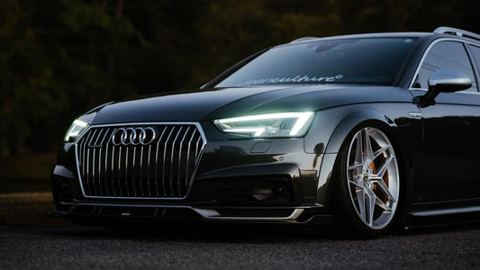 Audi A4 allroad B9 2017 2018 2019 with Aftermarket Parts - Front Lip Pre-preg Carbon Fiber from Karbel Carbon