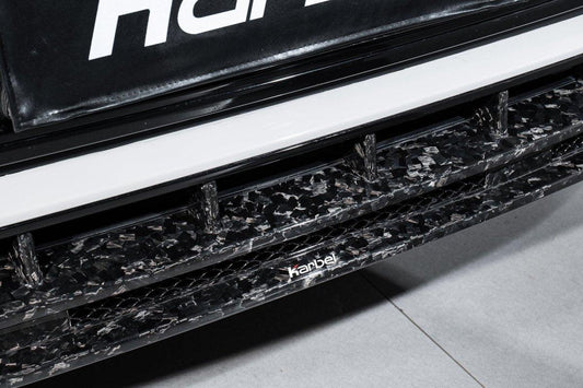 Audi SQ8 Q8 (with s-line bumper) Pre-facelift 2019 2020 2021 2022 2023 with Aftermarket Parts - Front Lip Pre-preg Carbon Fiber from Karbel Carbon