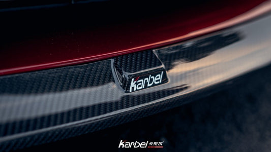 Tesla Model 3/P 2017-2023 with Aftermarket Parts - Front Lip Pre-preg Carbon Fiber from Karbel Carbon