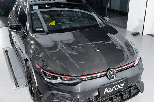 Volkswagen Golf R / GTI / Golf MK8 2022-ON with Aftermarket Parts - Hood Pre-preg Carbon Fiber from Karbel Carbon