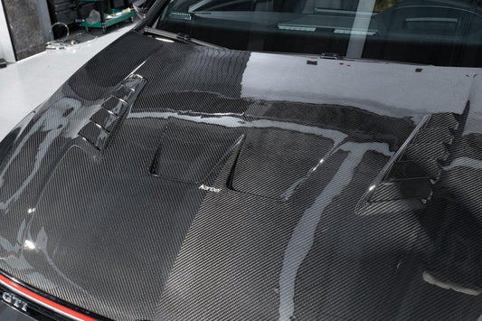 Volkswagen Golf R / GTI / Golf MK8 2022-ON with Aftermarket Parts - Hood Pre-preg Carbon Fiber from Karbel Carbon