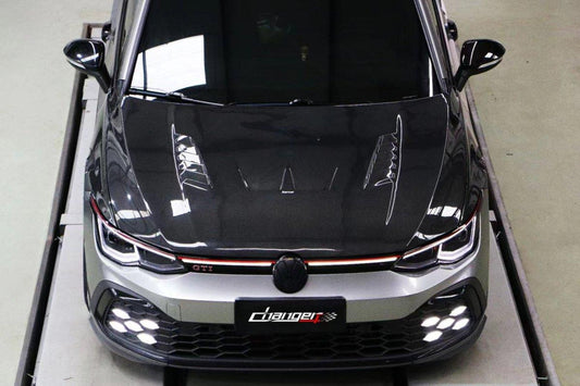 Volkswagen Golf R / GTI / Golf MK8 2022-ON with Aftermarket Parts - Hood Pre-preg Carbon Fiber from Karbel Carbon