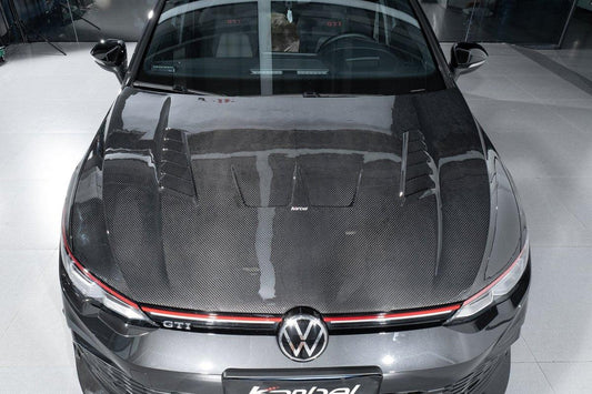 Volkswagen Golf R / GTI / Golf MK8 2022-ON with Aftermarket Parts - Hood Pre-preg Carbon Fiber from Karbel Carbon