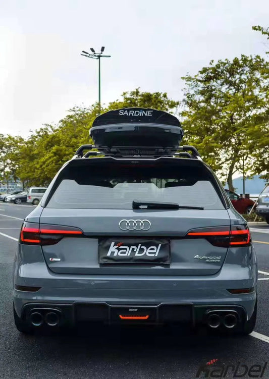 Audi A4 allroad B9 2017 2018 2019 with Aftermarket Parts - Rear Diffuser Pre-preg Carbon Fiber from Karbel Carbon
