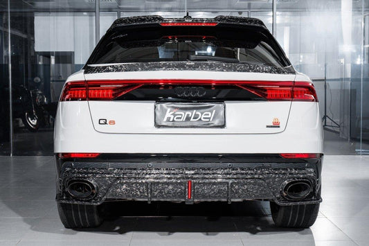 Audi Q8 2019-ON with Aftermarket Parts - V1 Style Rear Diffuser Pre-preg Carbon Fiber from Karbel Carbon