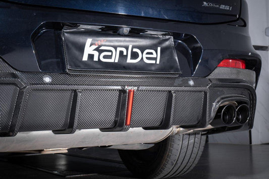 BMW X4 G02 Pre-LCI 2019-2021 with Aftermarket Parts - Rear Diffuser & Canards Pre-preg Carbon Fiber from Karbel Carbon