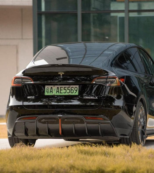 Tesla Model Y 2020-ON with Aftermarket Parts - Rear Diffuser Pre-preg Carbon Fiber from Karbel Carbon