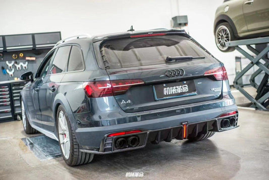 Audi A4 allroad B9 / B9.5 2017 2018 2019 with Aftermarket Parts - V1 Style Rear Roof Spoiler Pre-preg Carbon Fiber from Karbel Carbon
